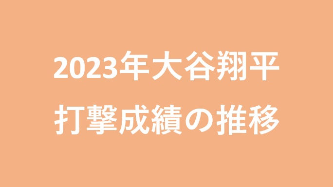 2023年大谷翔平の打撃成績の推移