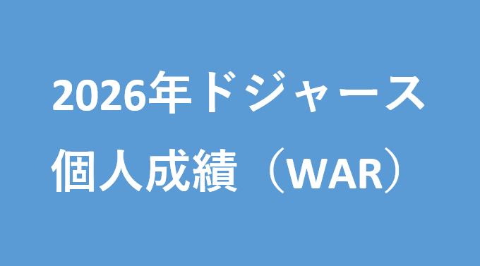 2026年ドジャース個人成績（WAR）