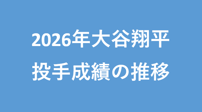 2026年大谷翔平の投手成績